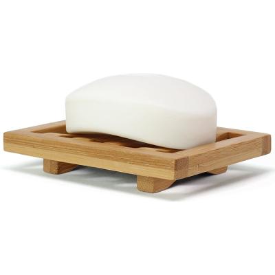 China Wooden Tray Holder Storage Soap Rack Modern Natural Wood Bamboo Soap Dish Soap Dish for sale