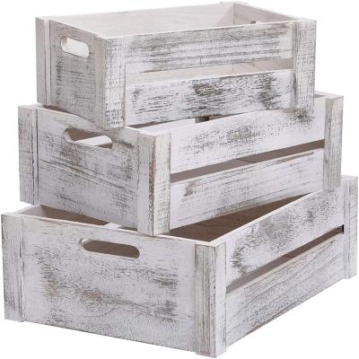 China Factory Wooden Crates Wooden Basket Storage Nesting Wooden Decorative Storage Handmade Viable Crates for sale