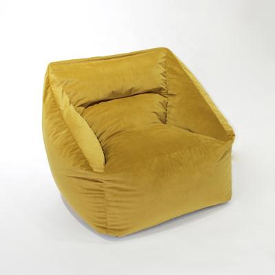 China Hot Selling Removable Cover High Quality Velvet Bean Bag Chair Adult Chair With Filled Beans for sale