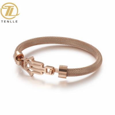 China FASHIONABLE creative fashion lady mesh gold stainless steel bracelet female temperament simple bracelet for sale