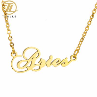 China Stainless Steel Jewelry Letter Fashion Trendy Personalized Chain Necklace For Women Girls Gift for sale