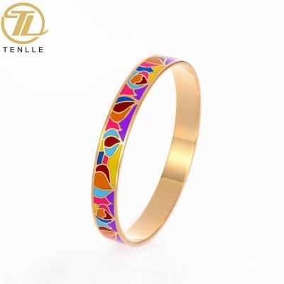 China FASHIONABLE Women Inspiration Jewelry Gold Plated Stainless Steel Bracelet Alloy Bangle Bracelet for sale