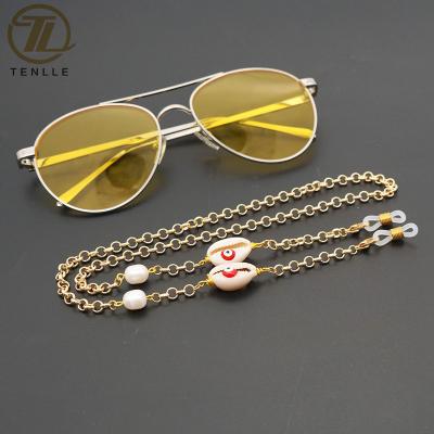 China Wholesale Laser Jewelry Accessory Eviles Eye Form Coins Brass Chain Shell Beads Sunglass Strap Eyewear Magic Necklace for sale