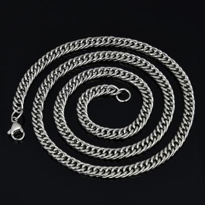 China Hip Hop/Trendy Bike Chunky Cuban Link Chain Necklace Hip Hop 6MM 55CM Stainless Steel Simple Silver Design Unique Wholesale Trendy Jewelry New for sale