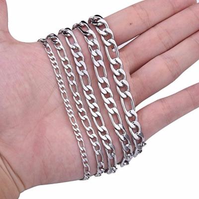 China Silver Chain Jewerly Stainless Steel Rope Link Body Chain Women Men Simple Cuban Chain Bracelet Hiphop Necklace for sale