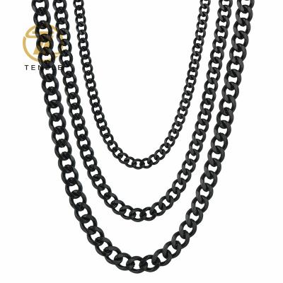 China Simple Hiphop Fashion Hip-pop Stainless Steel Gold Cuban Link Necklace With Good Quality For Unisex Jewelry for sale