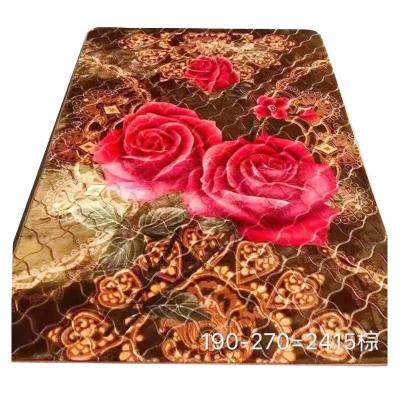 China Super Soft Islamic Moroccan Rug Thick Blanket Portable Printed Muslim Cheap Goods Non Slip Using Raschel Area Rug Floor Mat for sale