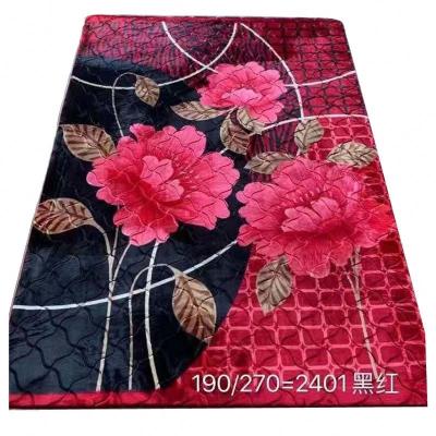 China Factory Supplier Soft Non-Slip Persian Plush Cloudy Raschel Rug And Blanket With Non-slip Brown Sponge Backside for sale