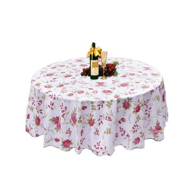 China European Indoor High Quality Waterproof PVC Fashion Garden Water And Oil Proof Round PVC Table Cloth With Flannel for sale