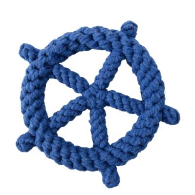 China Viable Dog Rope Toy Dog Chewing Toys Cotton Rope Boat Wheel Design Cleaning Toy For Dog for sale