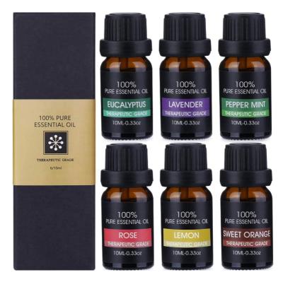 China Aromatherapy Beauty Spa Aroma Diffuser 10ml Scented Essential Oils Gift Set 100% Pure Grade Aromatherapy Oil For Aromatherapy Diffusers for sale