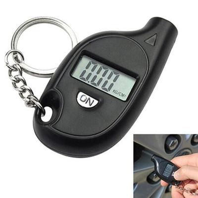 China ABS Mini Keychain Style Tire Gauge Digital LCD Display Car Tire Air Pressure Tester Meter Car Motorcycle Automotive Safety Alarm for sale