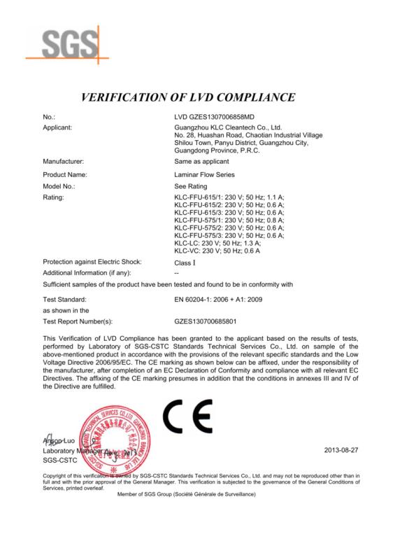 CE - Guangzhou KLC Cleantech Co., Ltd.