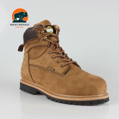 China Rocky Buffalo Goodyear Suede Leather Impact Resistant Woodland Rejects Steel Toe Cap Shoes Hot Sale Safety Shoes for sale