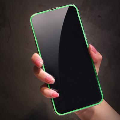 China Mobile Phone 9H Full Coverage Fluorescent Color Tempered Glass Mobile Phone Luminous Glow in Dark Screen Protector for iPhone 13 pro 12 11 max X for sale