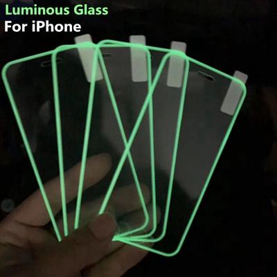 China Mobile Phone Luminous Protective Glass For iphone 13 12 11 pro X XS XR Max Screen Protector On iPhone Se 6S 7 8 Plus Glowing Tempered Glass for sale