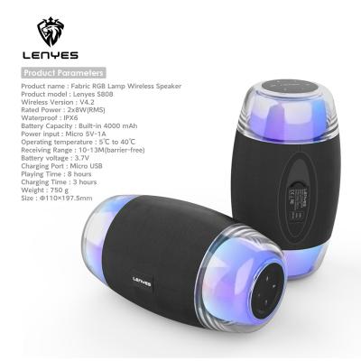 China None Selling NEW S808 IPX6 Waterproof Wholesale Lenyes Speaker V4.2 Fabric Wireless BT Speaker for sale