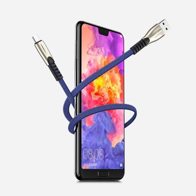 China Mobile Phone 2M 3M Micro USB Type C Fast Charging 3A Zinc Alloy Braided Fast Cable For iPhone/Huawei/Xiaomi Redmi 8T Cord for sale