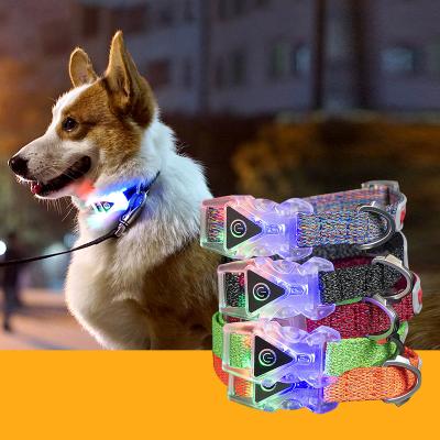 China Customs Lead Light Padded Up Safety Heavy Duty Nylon Webbing Buckle Reflective Dog Collar And Leash for sale