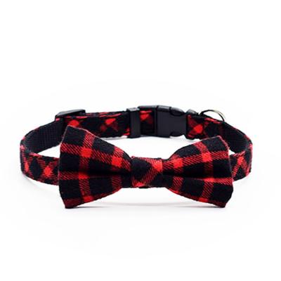 China Custom Dogs Logo Adjustable Buckle Christmas Classic Dog Bow Tie Collar for sale