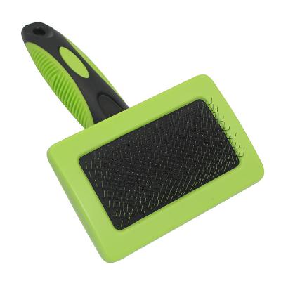 China Sustainable Pet Hair Grooming Tool Rotating Head Dog And Cat Slicker Brush for sale