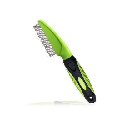 China Viable Dog Cat Hair Grooming Flea Comb of Stainless Steel Pins for sale