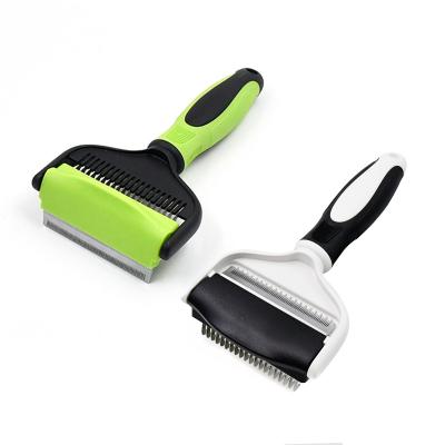 China Dogs 2 IN 1 Pet Deshedding and Dematting Tool Dog Cat Hair Grooming Comb for sale