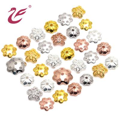 China Different Size Silver Rose Gold Plated Fashion Flower Jewelry Finding 925 Sterling Silver Bead Bracelet Making Charms for sale