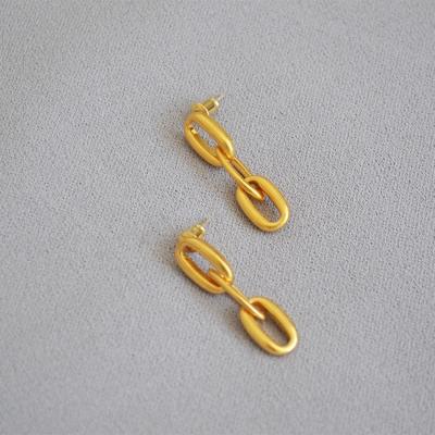 China fashion custom hooks twist minimalist vintage wedding engagement earing yellow gold plated sterling silver stud circle earrings EC925 for sale