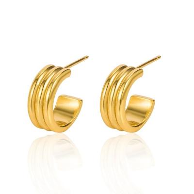 China Brass 925 Sterling Silver /custom trendy luxury minimalist yellow gold plated 925 sterling silver jewelry stud circle earrings hooks fashion vintage wedding earring for sale