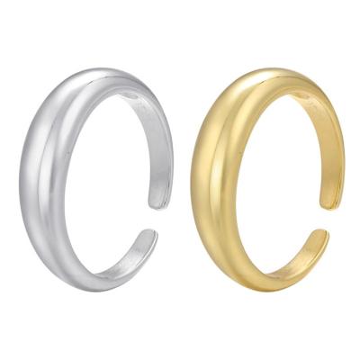 China Wholesale Fashion TRENDY High End Custom Non Tarnish Free Waterproof Jewelry Ring 18K Gold Plated Sterling Silver Open Rings For Women for sale