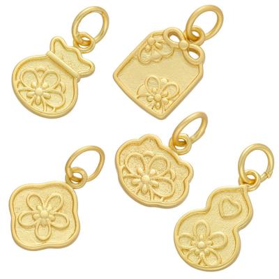 China FASHIONABLE Factory Wholesale Gold Plating Irregular Custom Flower Pattern Shaped Color Charms For Pendants Necklace Diy Jewelry Making for sale