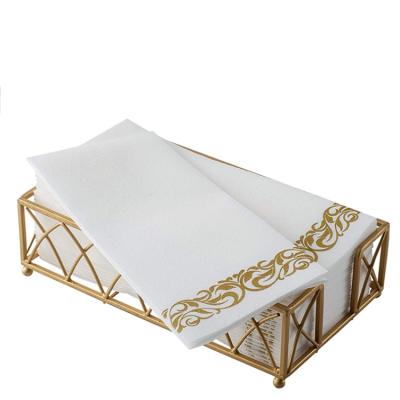 China Luxury Gain Printed Airlaid Tissue Paper Hand Napkins OEM Airlaid White Large Napkin Dinner Napkins For Bathroom Lunch Dinner for sale