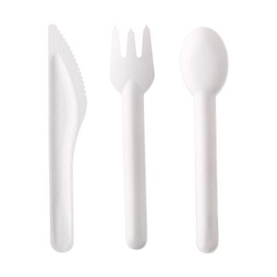 China Sustainable Organic Picnic Paper Cutlery Set Spoon Fork And Knife for sale