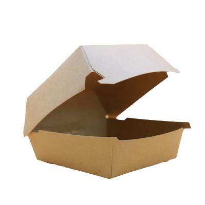 China Custom Printing Paper Hamburger Box Packaging Handmade Wholesale Fried Chips Burger Fast Food Packing Box for sale