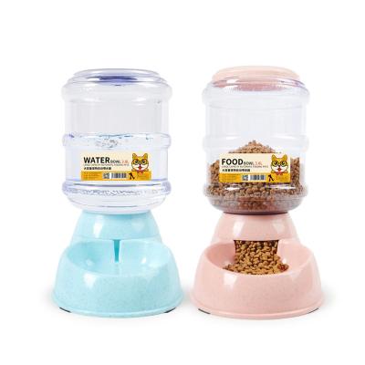 China Pet Food Dispenser Feeders Plastic Automatic Self Feeding Waterer Self Sustainable Food Station Pet Feeding Supplies for sale