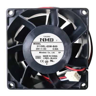 China Double air large volume heat dissipation fans and long life 8038 DC24V 0.5A 3115RL-05W-B60/B70/B69/B66 8CM converter fan 80*80*38MM ball bearing for sale