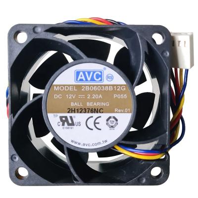 China Long Life 6038 DC12V 2.2A 2B06038B12G Server Fan 60*60*38MM Large Air Volume and Heat Dissipation Fan 6CM Double Ball Bearing for sale