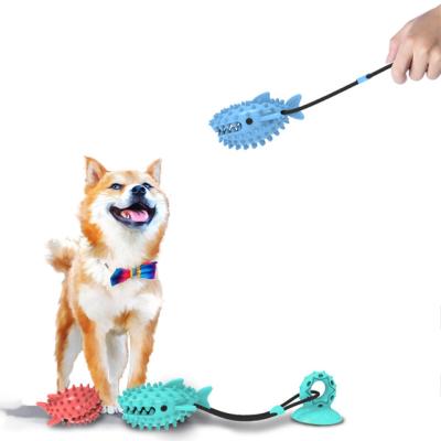 China Sustainable Interactive Rope Dog Toys Sucker Dog Rope Toy Ball Pet Accessory for sale