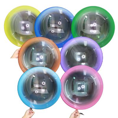 China 2021 Popular Hot Selling 18inch Transparent Colorful Bobo Balloon For Birthday Party Wedding Room Opening Stage Decoration globos for sale