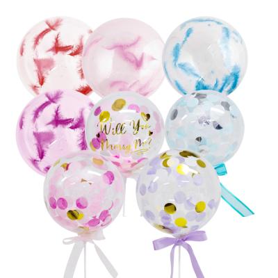 China 2021 popular hot sale 18 inch transparent Bobo balloon for birthday wedding room opening stage decoration globos party balloon for sale