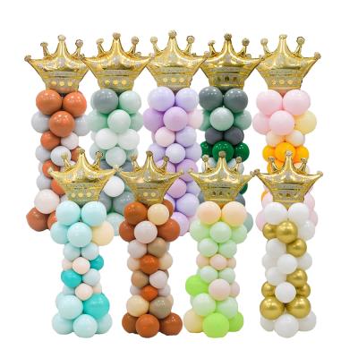 China Baby Birthday Party 31pcs Crown Foil Balloon Theme Road Guide Straight Pillar Balloon Set for Birthday Party Baby Shower Decoration globos for sale