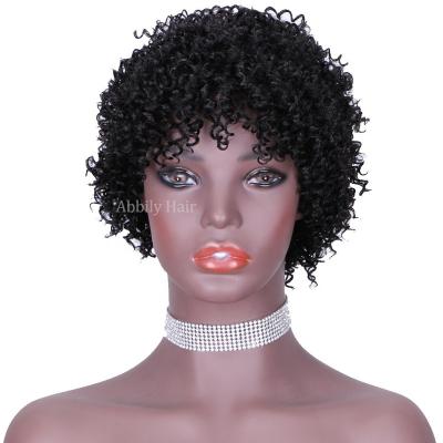 China Cheap Brazilian Wave 180% 250% Virgin Hair Machine Made Wig Jerry Curly 13x4 Full Body Pixie Cut Wig Glueless Raw For Black Women for sale