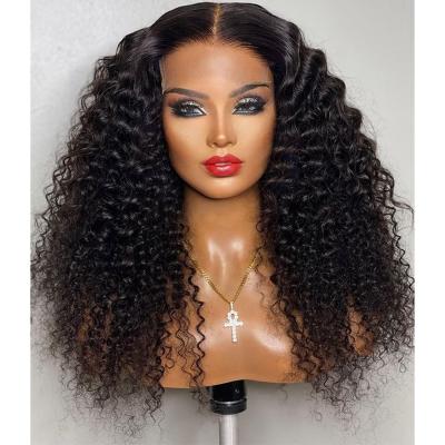 China Cheap HD Curly Brazilian Body Wave Virgin Hair Lace Front Human Hair Wigs Deep Wave Glueless Remy Human Hair Bob Wigs For Black Women for sale