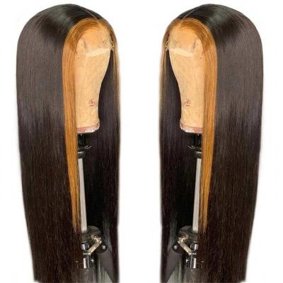 China Hot Selling Straight Malaysian/Cambodia/Indian/China Hair Wigs,Highlight Color 4x4 Lace Closure Silk Straight Wig Natural Hairline for sale