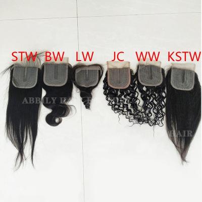 China Abbily 4*4 13*4 HD Curly Transparent Swiss Lace Closure, 3Pcs Cuticle Aligned Brazilian Virgin Hair Human Hair Bundles With Closure for sale