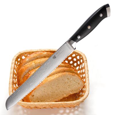 China 8 Inch G10 Handle Cake Viable High End Stainless Bread Knife for sale