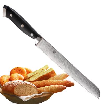 China Best Viable Guide AUS10 Japanese G10 Handle OEM 8 Inch Bread Knife for sale