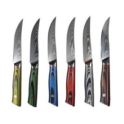 China Sustainable Yangjiang Damascus Core Design Steel Steak Knife Bulk Custom Steak Knives for sale