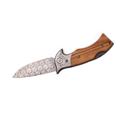 China Full Swivel Damascus Steel Open Core 110 Layers Pocket Folding Camping Outdoor Knife Damascus Knife for sale